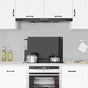 Kitchen Backsplash Black 80x50 cm Tempered Glass