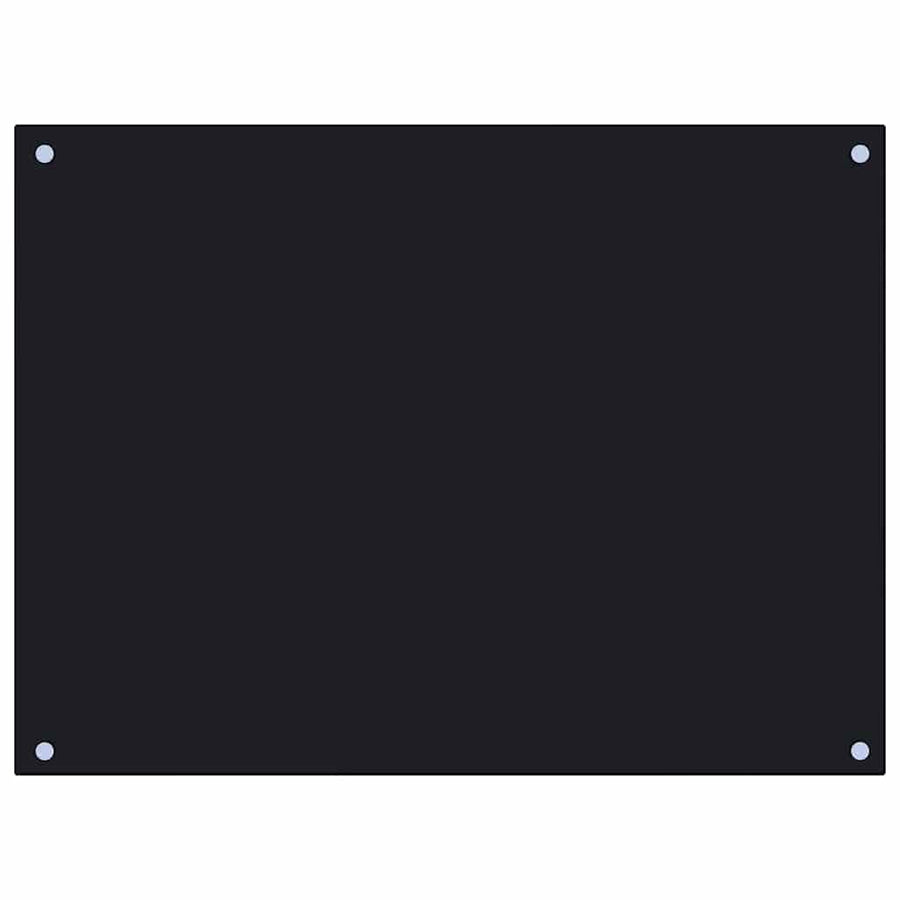 Kitchen Backsplash Black 80x60 cm Tempered Glass