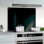 Kitchen Backsplash Black 80x60 cm Tempered Glass