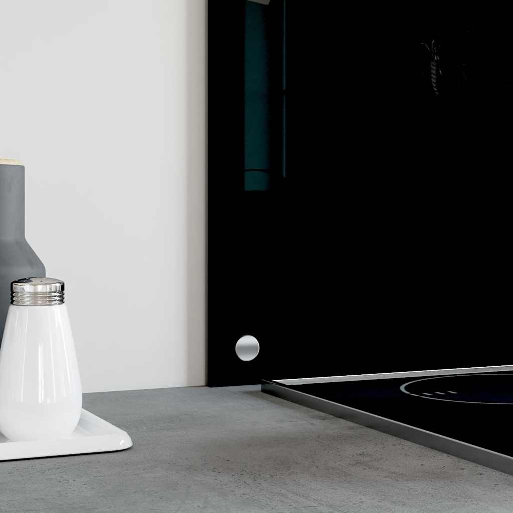 Kitchen Backsplash Black 80x60 cm Tempered Glass