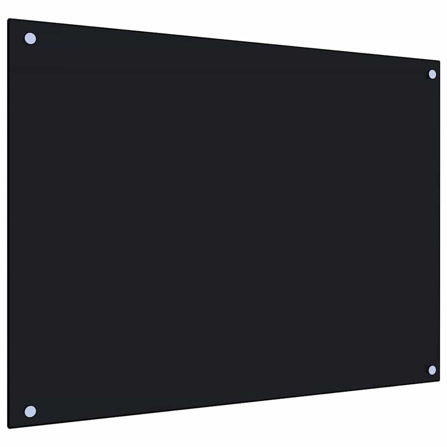 Kitchen Backsplash Black 80x60 cm Tempered Glass