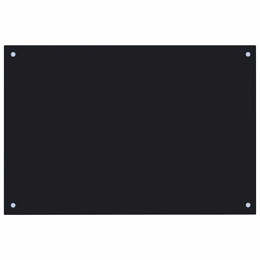 Kitchen Backsplash Black 90x50 cm Tempered Glass