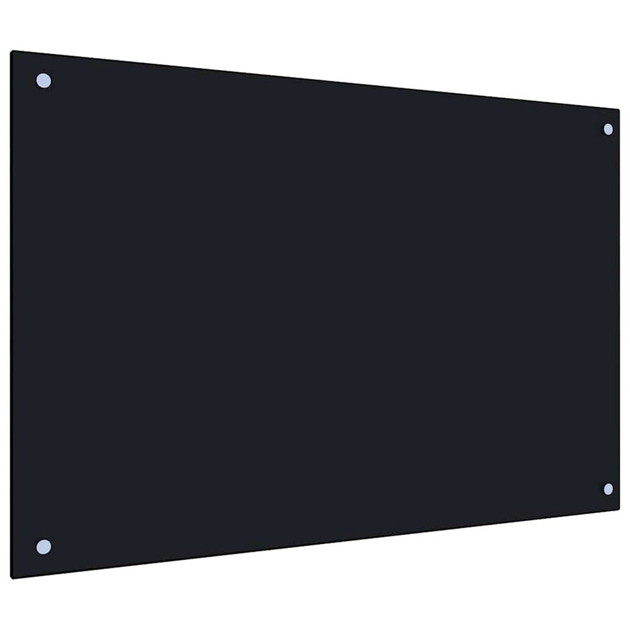 Kitchen Backsplash Black 90x50 cm Tempered Glass