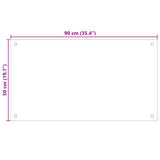Kitchen Backsplash Black 90x50 cm Tempered Glass