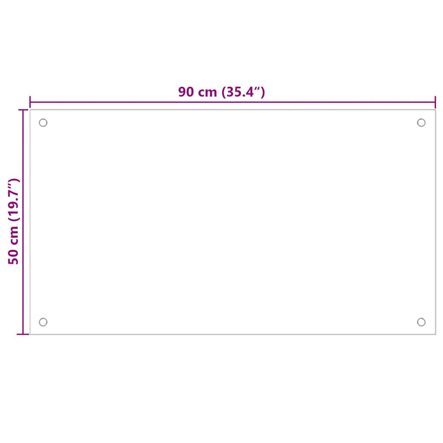 Kitchen Backsplash Black 90x50 cm Tempered Glass