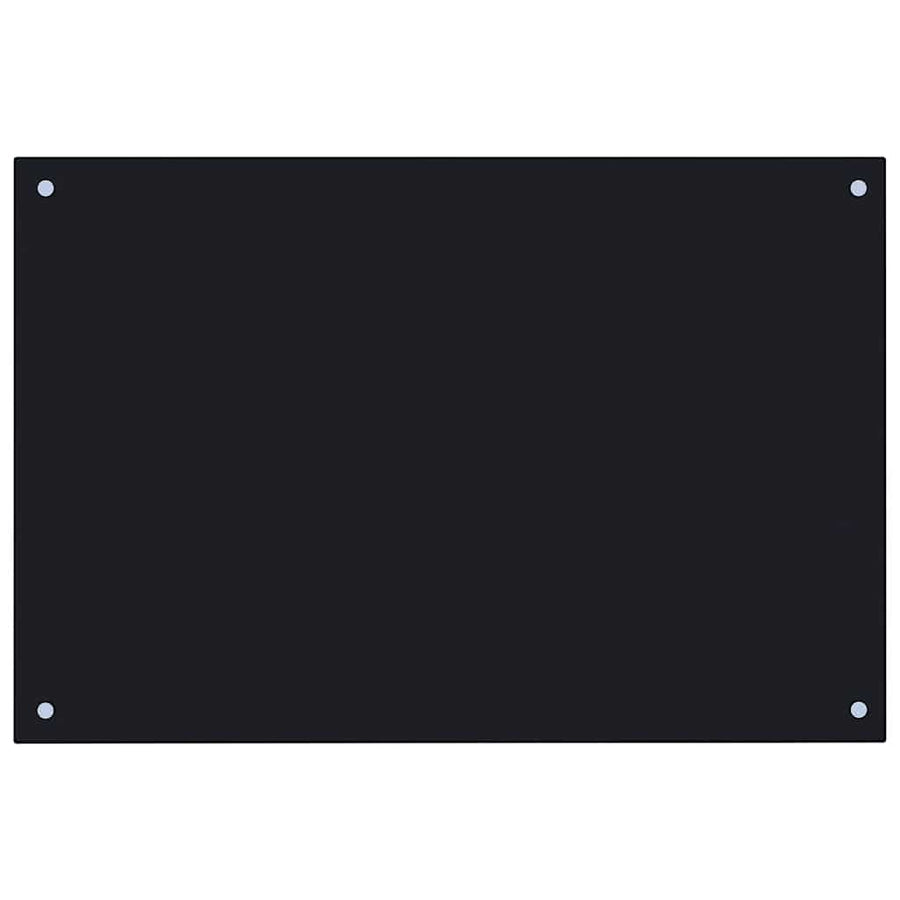 Kitchen Backsplash Black 90x60 cm Tempered Glass
