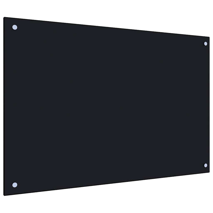 Kitchen Backsplash Black 90x60 cm Tempered Glass
