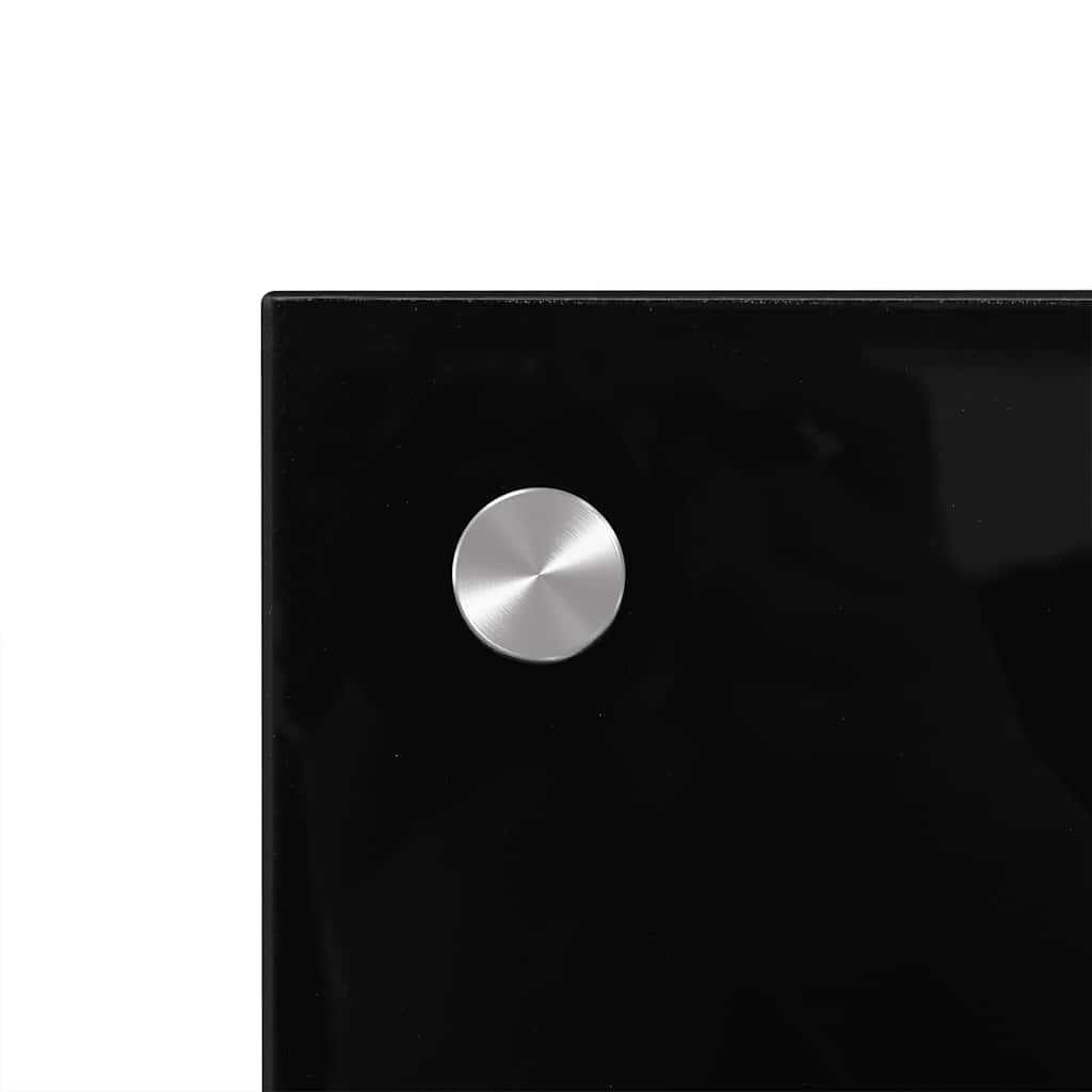 Kitchen Backsplash Black 90x60 cm Tempered Glass