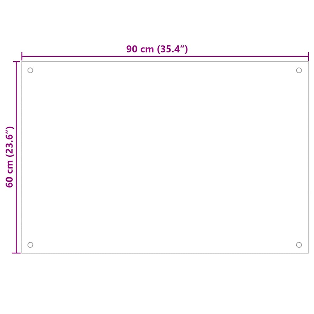 Kitchen Backsplash Black 90x60 cm Tempered Glass