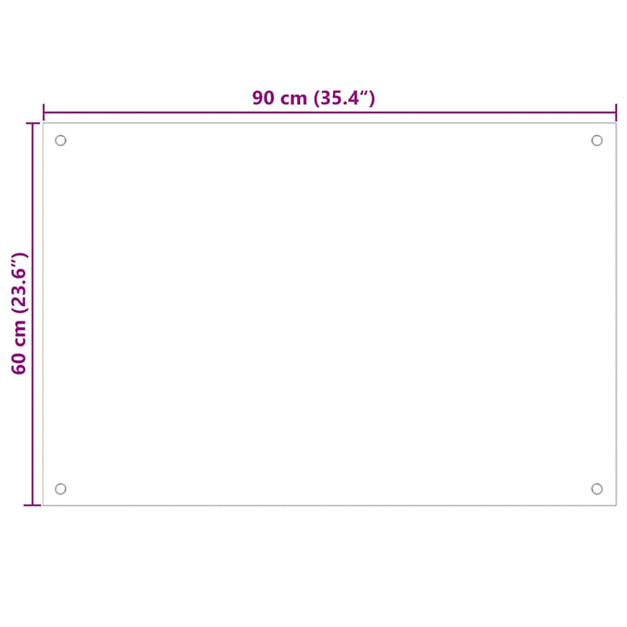 Kitchen Backsplash Black 90x60 cm Tempered Glass