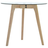 Side Table Set 2 pcs Tempered Glass - Front View