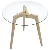 Side Table Set 2 pcs Tempered Glass - Top-Down View