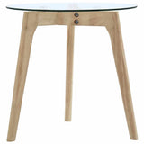 Side Table Set 2 pcs Tempered Glass - 45-Degree Angle