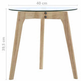 Side Table Set 2 pcs Tempered Glass