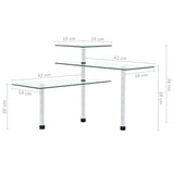3-Tier Corner Kitchen Shelf Tempered Glass - Low Angle