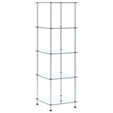 5-Tier Shelf Transparent 40x40x130 cm Tempered Glass