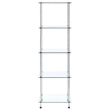 5-Tier Shelf Transparent 40x40x130 cm Tempered Glass