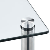 6-Tier Shelf Transparent 40x40x160 cm Tempered Glass - Side View