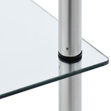 6-Tier Shelf Transparent 40x40x160 cm Tempered Glass - Top-Down View