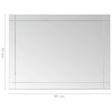 Wall Mirror 60x50 cm Glass - Rear View