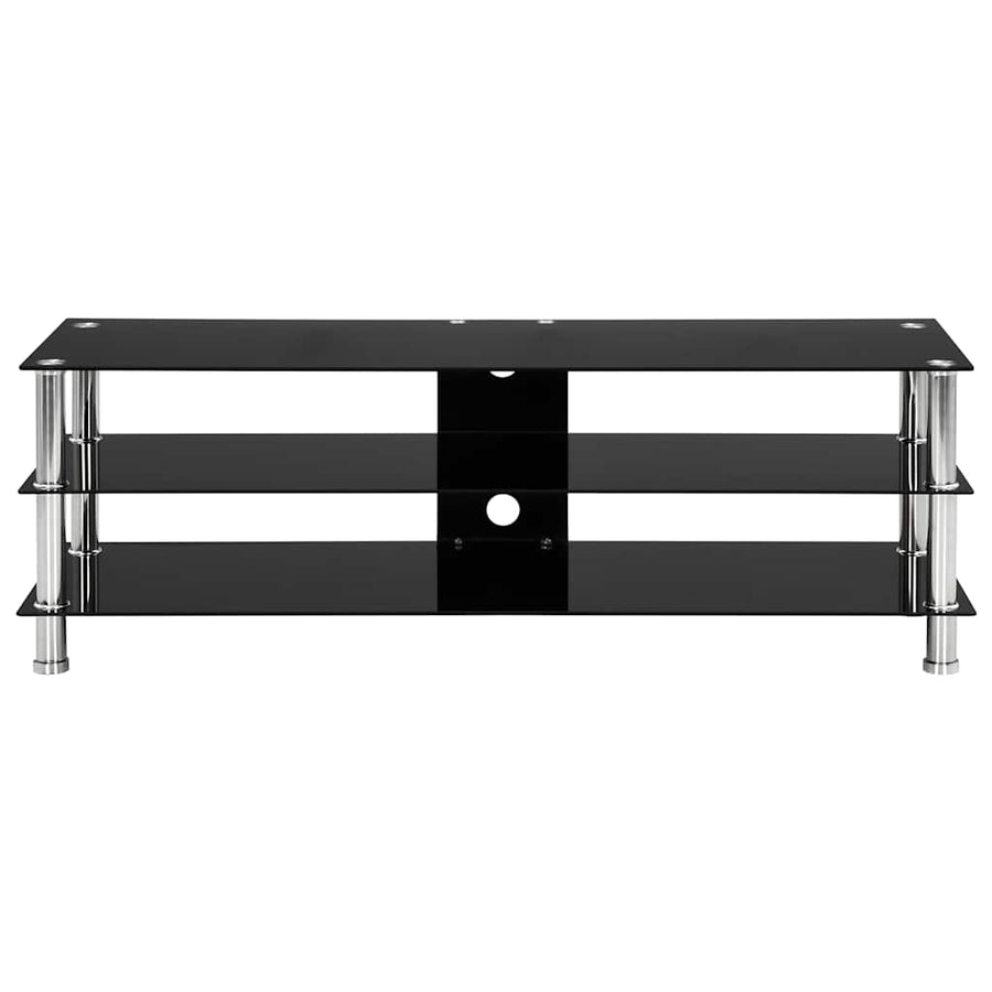 TV Stand Black 120x40x40 cm Tempered Glass