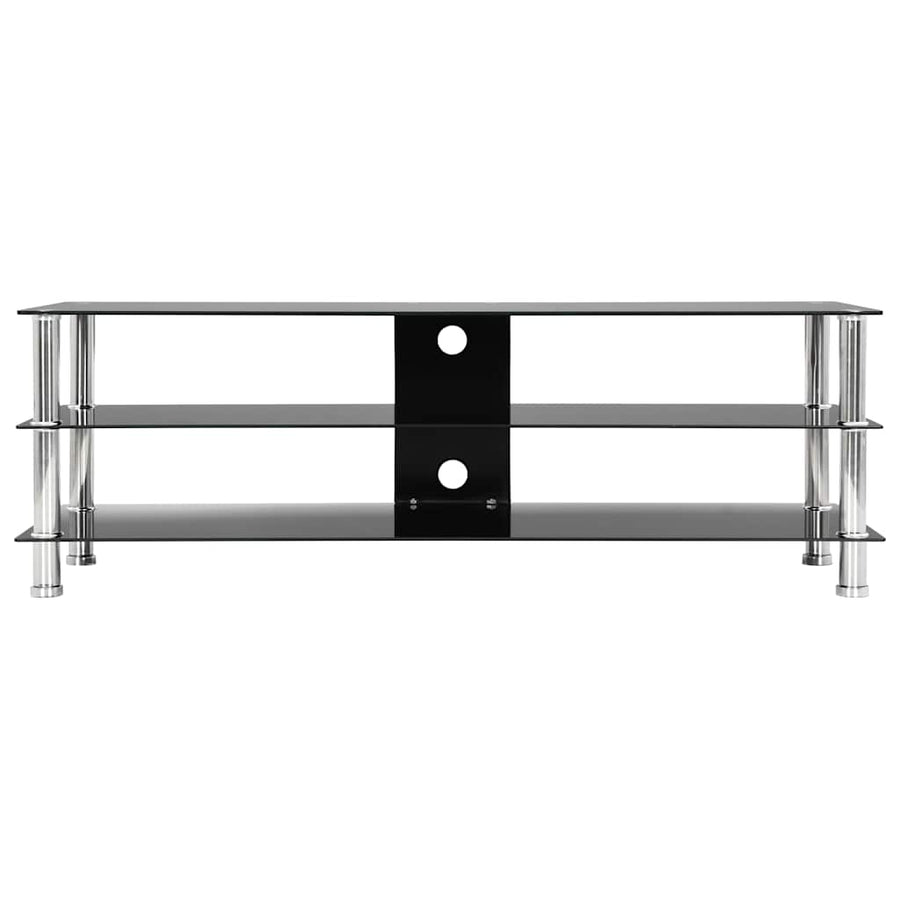 TV Stand Black 120x40x40 cm Tempered Glass