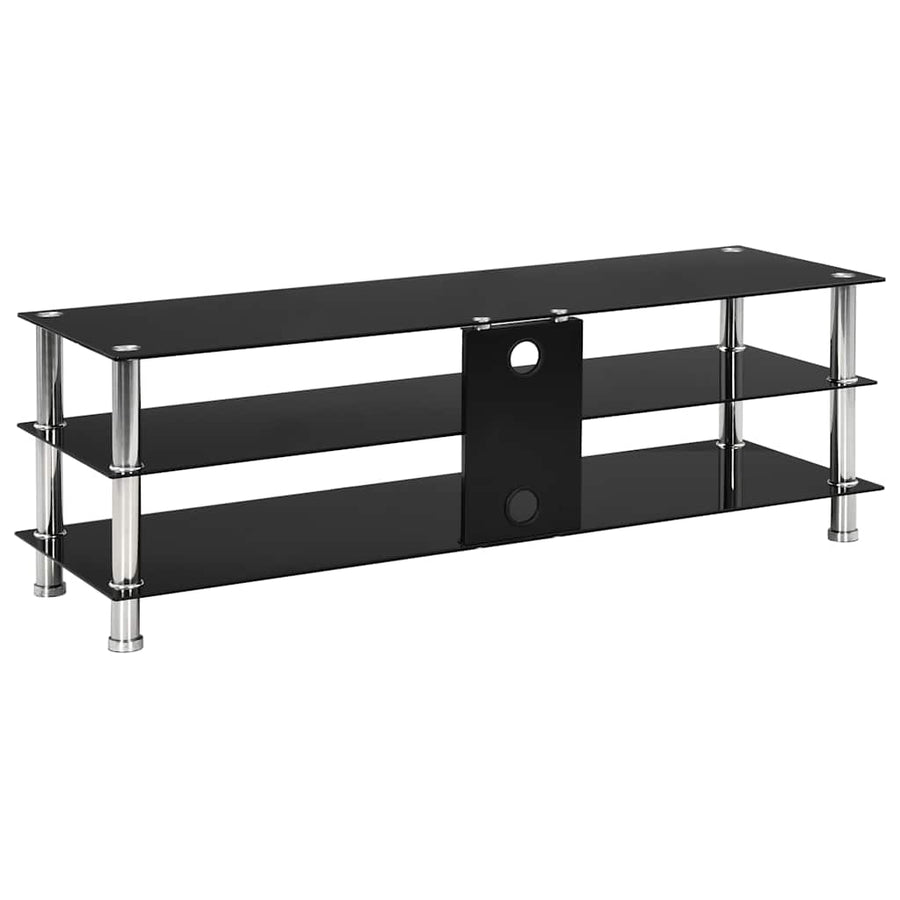 TV Stand Black 120x40x40 cm Tempered Glass