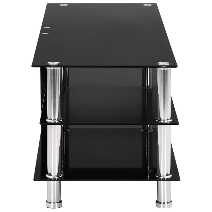 TV Stand Black 120x40x40 cm Tempered Glass