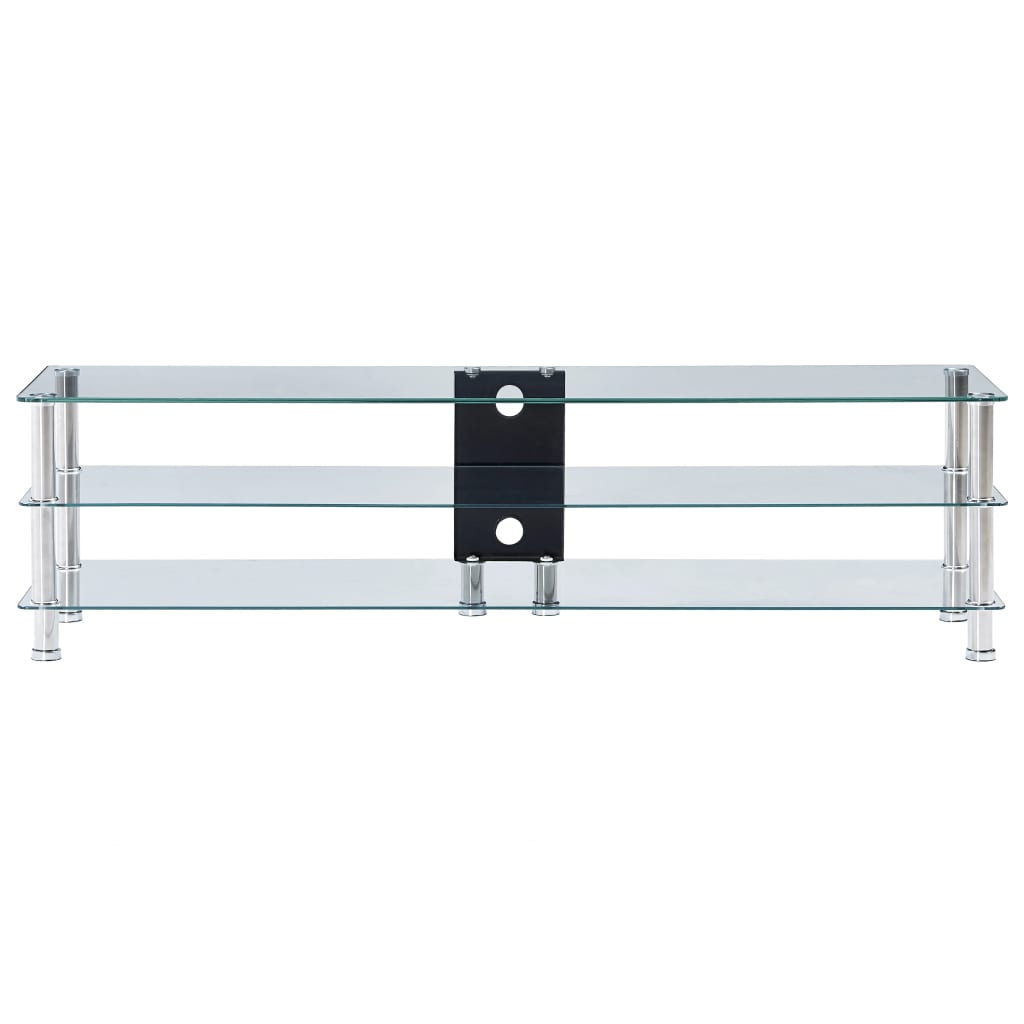 TV Stand Transparent 150x40x40 cm Tempered Glass