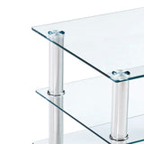 TV Stand Transparent 150x40x40 cm Tempered Glass - 45-Degree Angle