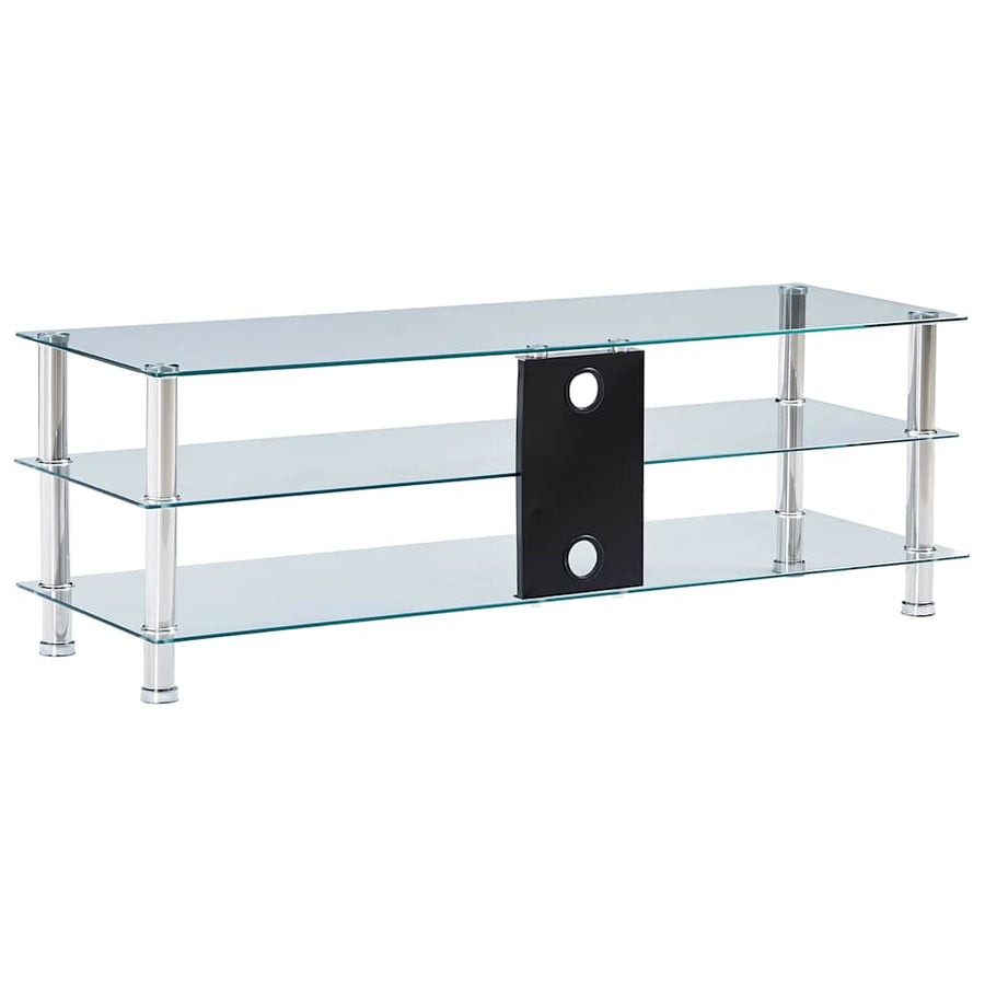 TV Stand Transparent 120x40x40 cm Tempered Glass