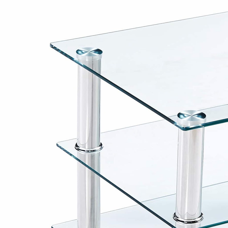 TV Stand Transparent 120x40x40 cm Tempered Glass