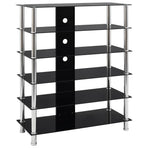 HiFi Stand Black 90x40x113 cm Tempered Glass