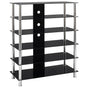 HiFi Stand Black 90x40x113 cm Tempered Glass