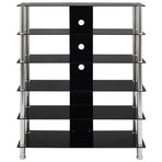 HiFi Stand Black 90x40x113 cm Tempered Glass