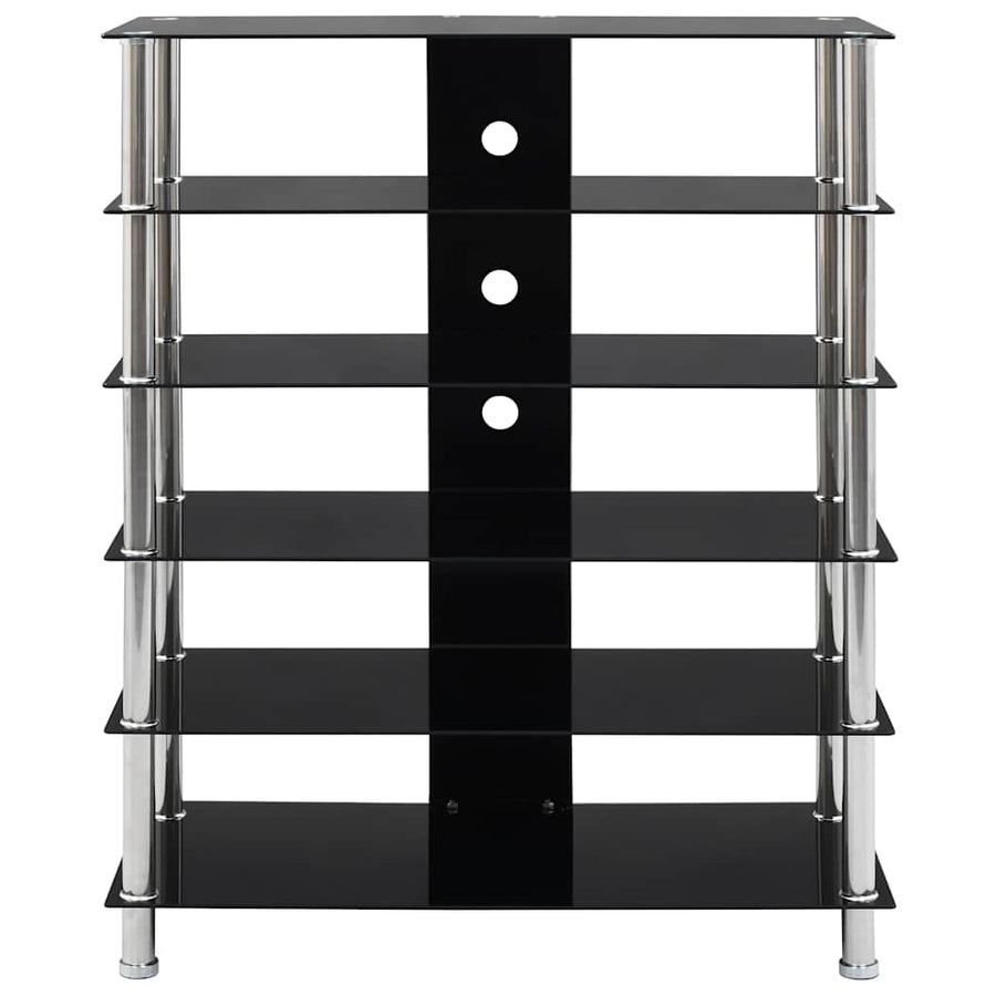 HiFi Stand Black 90x40x113 cm Tempered Glass