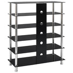 HiFi Stand Black 90x40x113 cm Tempered Glass