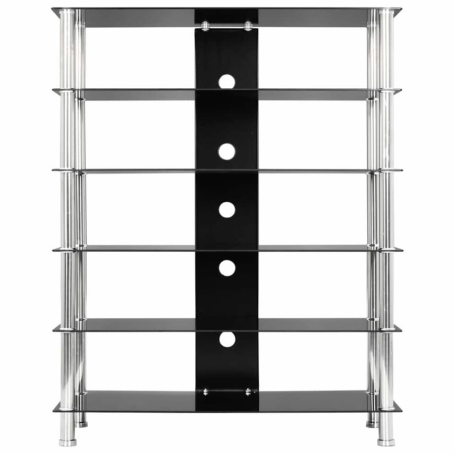 HiFi Stand Black 90x40x113 cm Tempered Glass