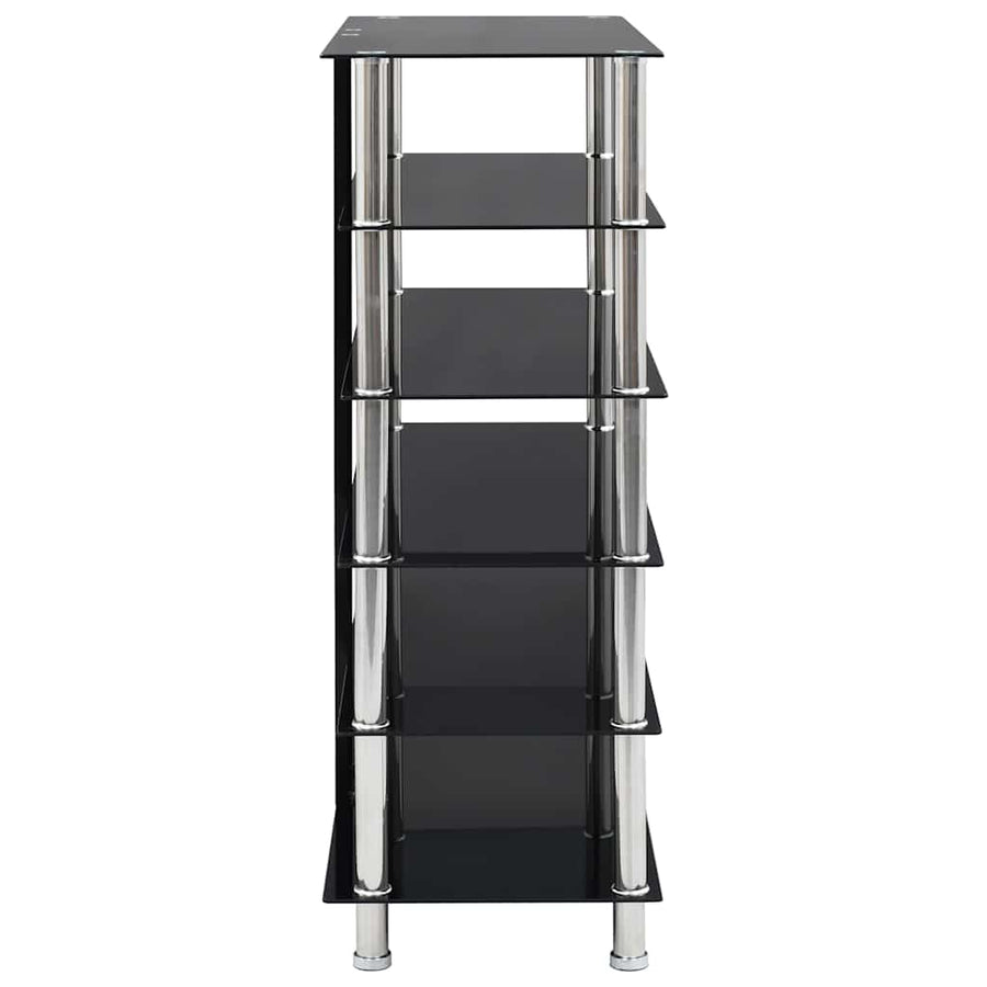 HiFi Stand Black 90x40x113 cm Tempered Glass