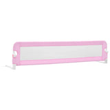 Toddler Safety Bed Rail Pink 180x42 cm Polyester - Front View