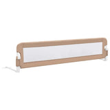 Toddler Safety Bed Rail Taupe 180x42 cm Polyester - Front View