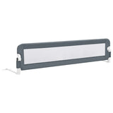 Toddler Safety Bed Rail Grey 180x42 cm Polyester - Front View