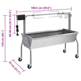 Electric BBQ Rotisserie Stainless Steel - Low Angle