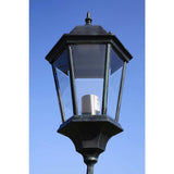 Garden Light Post 3-arms 230 cm Dark Green/Black Aluminium - Side View