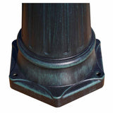 Garden Light Post 3-arms 230 cm Dark Green/Black Aluminium - Rear View