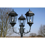 Garden Light Post 3-arms 230 cm Dark Green/Black Aluminium - Close-Up Angle