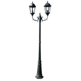 Garden Light Post 2-arms 230 cm Dark Green/Black Aluminium - Front View