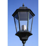 Garden Light Post 2-arms 230 cm Dark Green/Black Aluminium - Side View