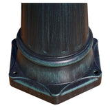 Garden Light Post 2-arms 230 cm Dark Green/Black Aluminium - Rear View