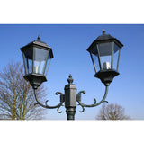 Garden Light Post 2-arms 230 cm Dark Green/Black Aluminium - Close-Up Angle